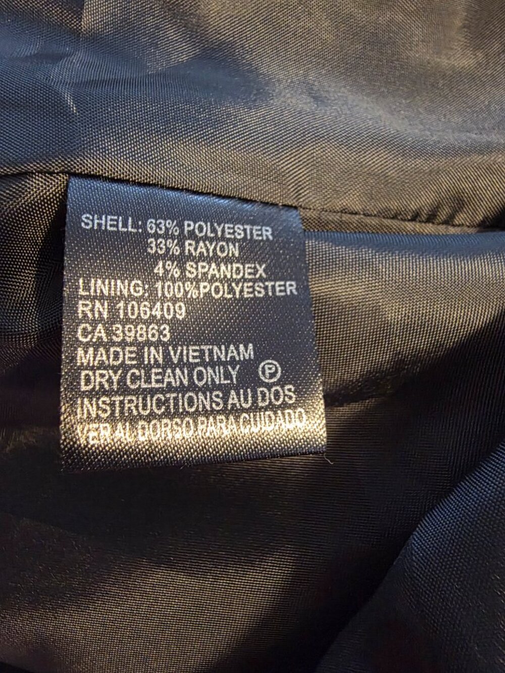 Tahari ASL Size 10 Blazer One Button Closure Zippered Pockets Black Elegant! - Picture 6 of 6